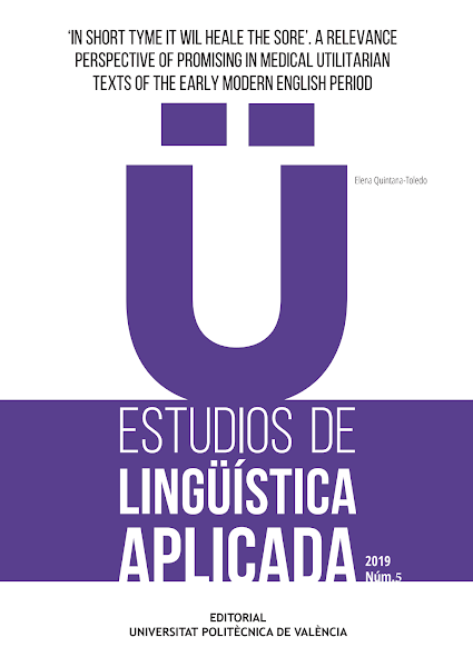 Sampul A relevance perspective of promising in medical utilitarian texts of the earl y modern english period. N&uacute;m 5