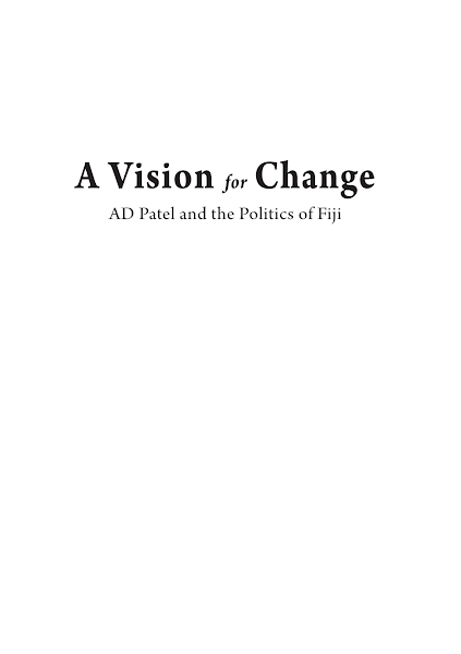 Sampul A Vision forChange AD Patel and the Politics of Fiji