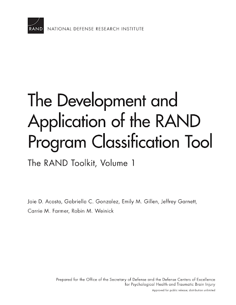 Sampul The Development and Application of the RAND Program Classification Tool