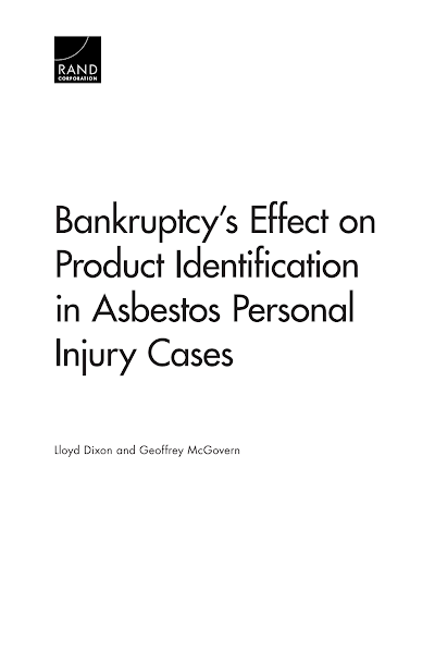 Sampul Bankruptcy&rsquo;s Effect on Product Identification in Asbestos Personal Injury Cases