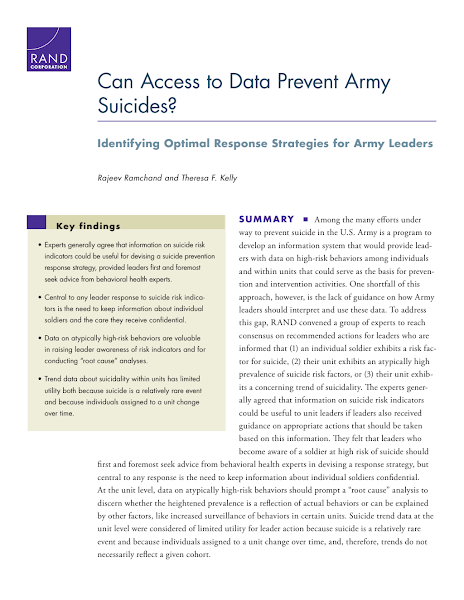 Sampul Can Access to Data Prevent Army Suicides