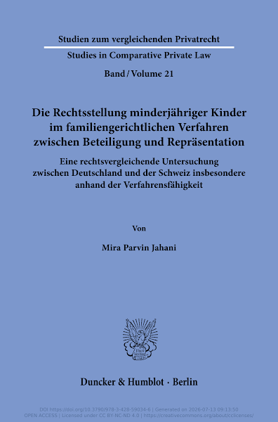 Sampul Die Rechtsstellung minderj&auml;hriger Kinder im familiengerichtlichen Verfahren zwischen Beteiligung und Repr&auml;sentation