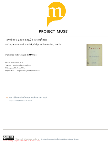 Sampul Toynbee y la sociolog&iacute;a sistem&aacute;tica