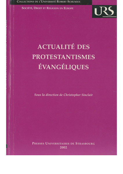 Sampul Actualit&eacute; des protestantismes &eacute;vang&eacute;liques