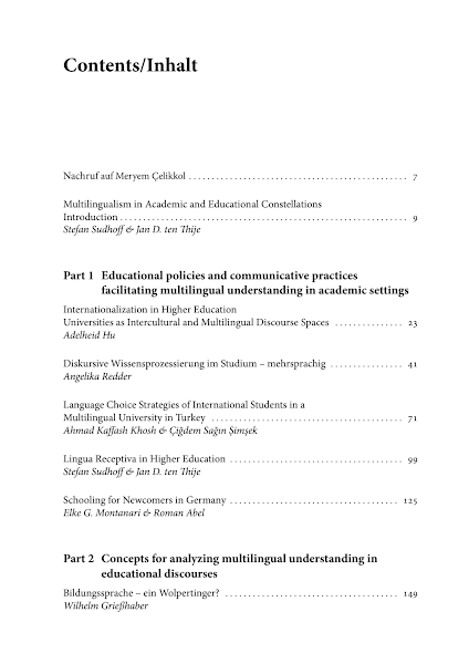 Sampul Multilingualism in Academic and Educational Constellations