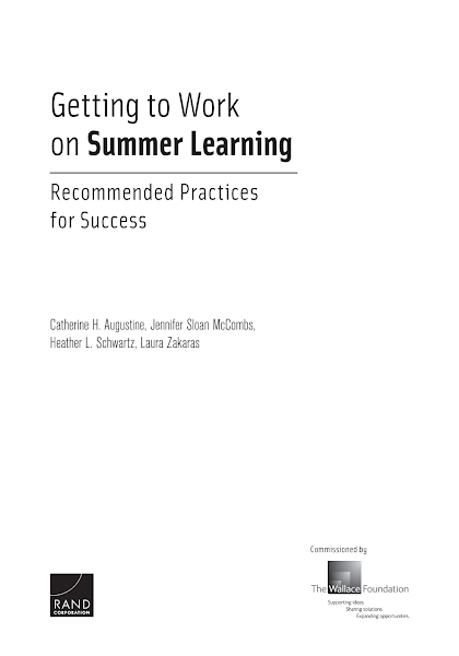 Sampul Getting to Work on Summer Learning