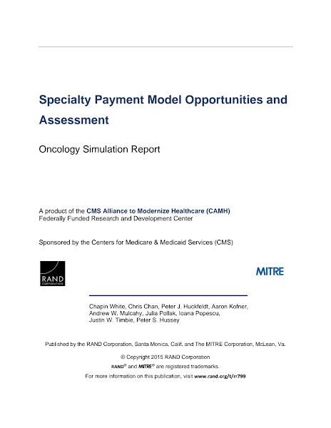 Sampul Specialty Payment Model Opportunities and Assessment Oncology Simulation Report