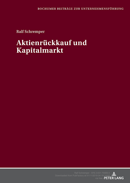 Sampul Aktienrueckkauf und Kapitalmarkt