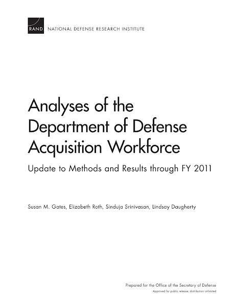 Sampul Analyses of the Department of Defense Acquisition Workforce Update to Methods and Results through FY 2011
