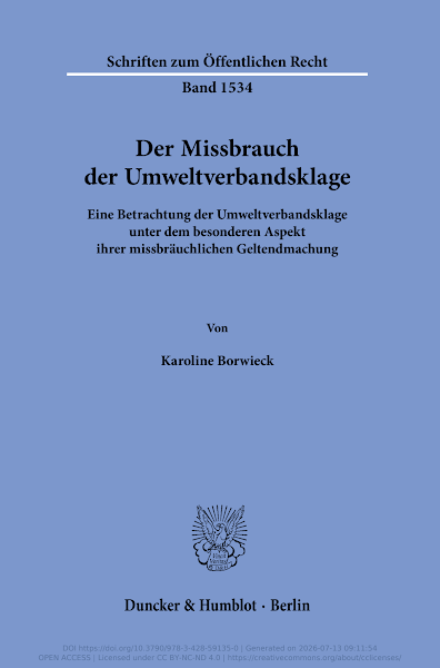 Sampul Der Missbrauch der Umweltverbandsklage