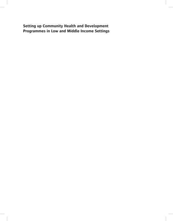Sampul Setting up Community Health and Development Programmes in Low and Middle Income Settings