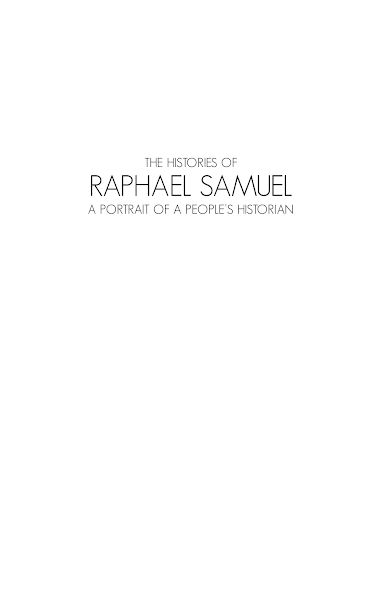 Sampul The Histories of Raphael Samuel