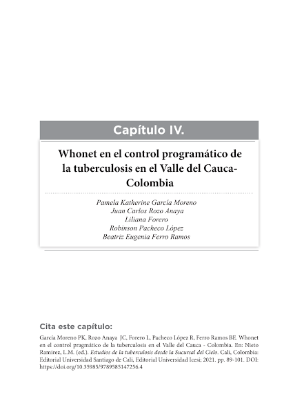 Sampul Whonet en el control pragm&aacute;tico de la tuberculosis en el Valle del Cauca - Colombia