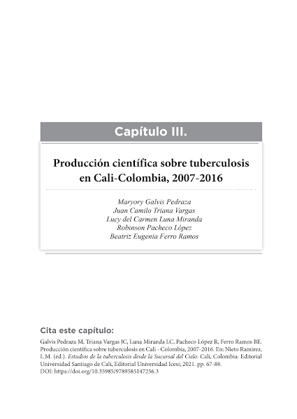 Sampul Producci&oacute;n cient&iacute;fica sobre tuberculosis en Cali - Colombia, 2007-2016