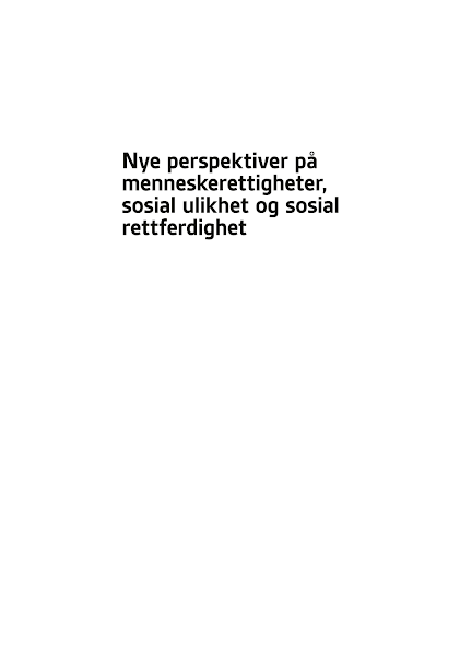 Sampul Nye perspektiver p&aring; menneskerettigheter, sosial ulikhet og sosial rettferdighet