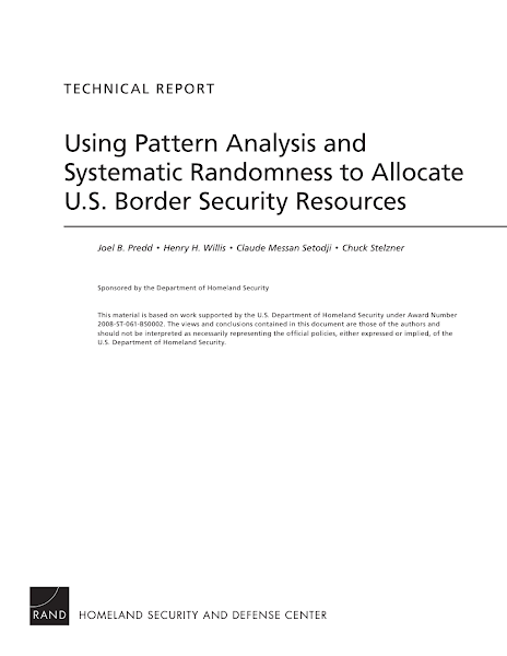 Sampul Using Pattern Analysis and Systematic Randomness to Allocate U.S. Border Security Resources