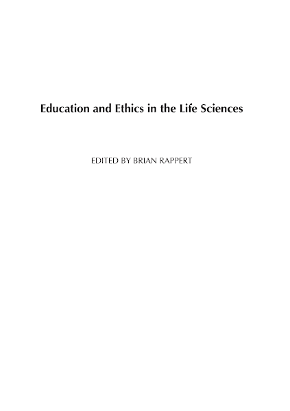 Sampul education and ethics in the life sciences(19)