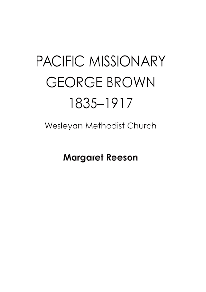 Sampul Pacific Missionary George Brown 1835-1917