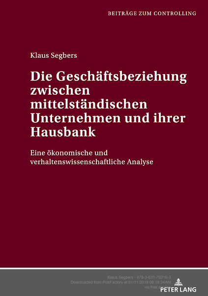 Sampul Die Geschaeftsbeziehung zwischen mittelstaendischen Unternehmen und ihrer Hausbank