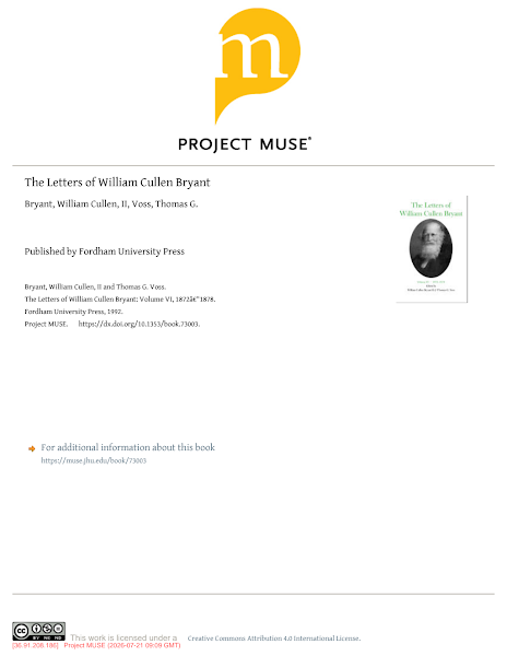 Sampul The Letters of William Cullen Bryant