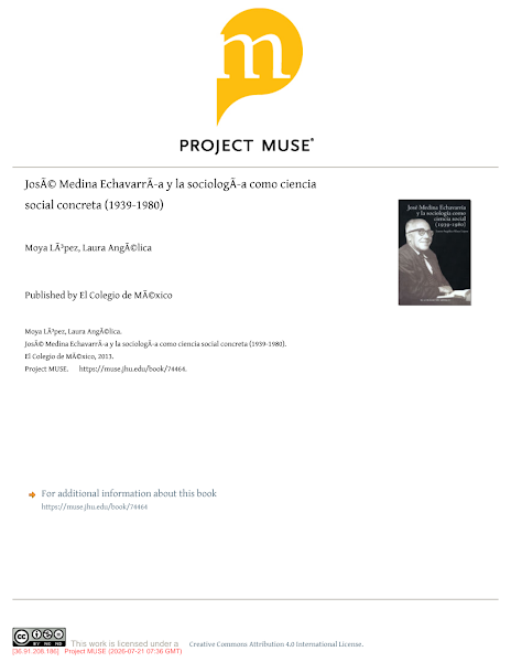 Sampul Jos&eacute; Medina Echavarr&iacute;a y la sociolog&iacute;a como ciencia social concreta (1939-1980)