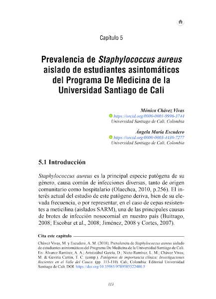 Sampul Prevalencia de Staphylococcus aureus aislado de estudiantes asintom&aacute;ticos del Programa De Medicina de la Universidad Santiago de Cali